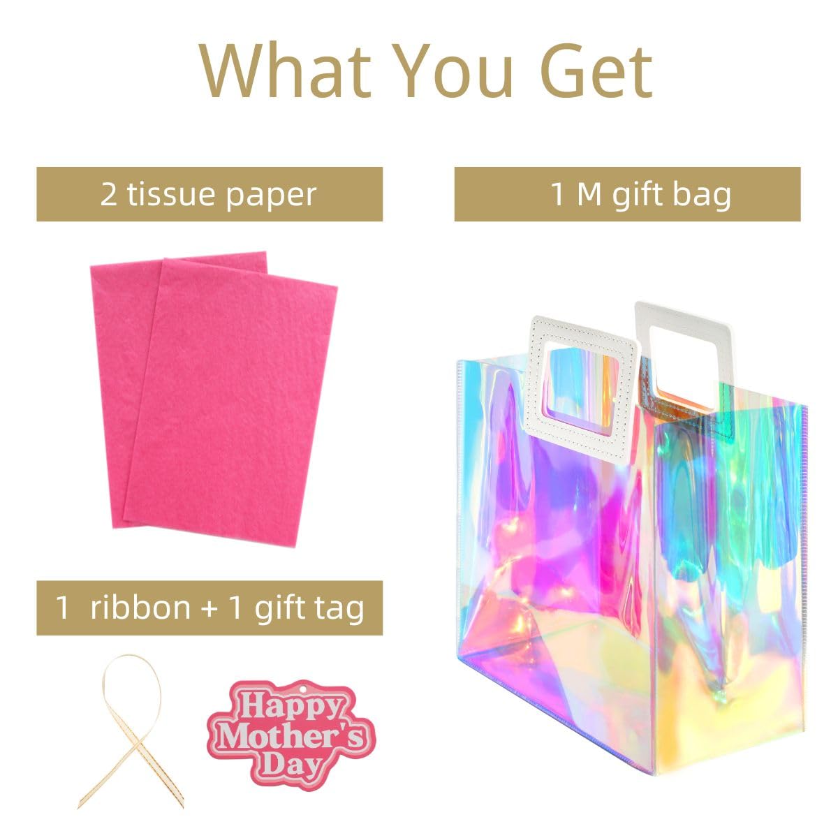 11'' Medium Mothers Day Gift Bag with Tissue Paper and Gift Tag
