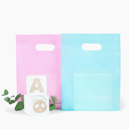 Choice Marts Merchandise Bags Pastel Pink & Pastel Blue Color 200 Count 9"x12" Size 1.5Mil Thick