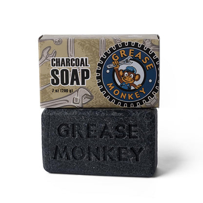 Bali Soap Grease Monkey - Natural Bar Soap for Men, Mechanic Gifts - Activated Charcoal Scrub, Exfoliating, Moisturizing, 1-Pack 7oz