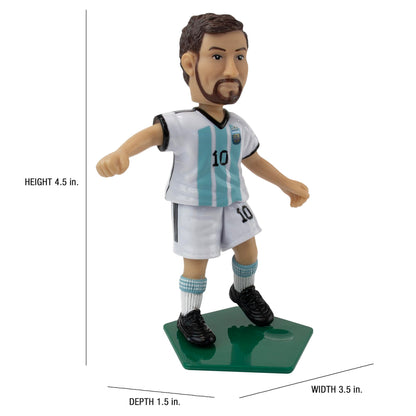 Maccabi Art Official Lionel Messi Argentina Soccer Action Figure, 4.5" Collectible with Movable Arms & Head, Display Stand