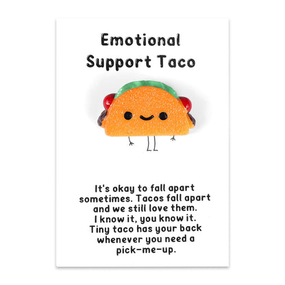 PLwelth Pocket Hug Taco Token Cute Food Emotional Support Gifts with Inspirational Positive Greeting Card for Friends Coworkers Employee Long Distance Relationship Birthday Christmas Gift Funny Gifts
