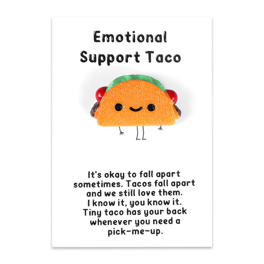 PLwelth Pocket Hug Taco Token Cute Food Emotional Support Gifts with Inspirational Positive Greeting Card for Friends Coworkers Employee Long Distance Relationship Birthday Christmas Gift Funny Gifts