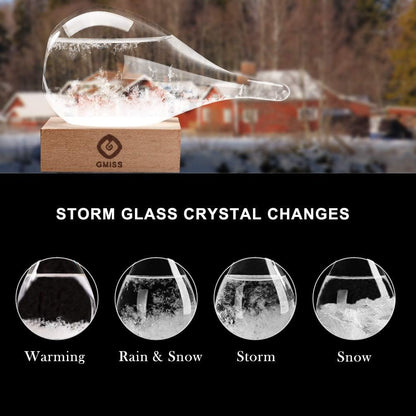 Storm Glass Weather Predictor - Drop-Shaped Forecast Home/Office Desktop Decoration, Christmas Snow Globe for Family Friends Unique Christmas Gifts, Weather Globe Science Decor