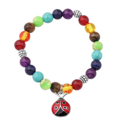 WSNANG Ladybug Bracelet Ladybug Pendant Necklace Ladybug Lover Gift Good Ladybug Jewelry Gift for Friends (Always Ladybug C-Br, 8 * 8cm)