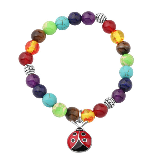 WSNANG Ladybug Bracelet Ladybug Pendant Necklace Ladybug Lover Gift Good Ladybug Jewelry Gift for Friends (Always Ladybug C-Br, 8 * 8cm)
