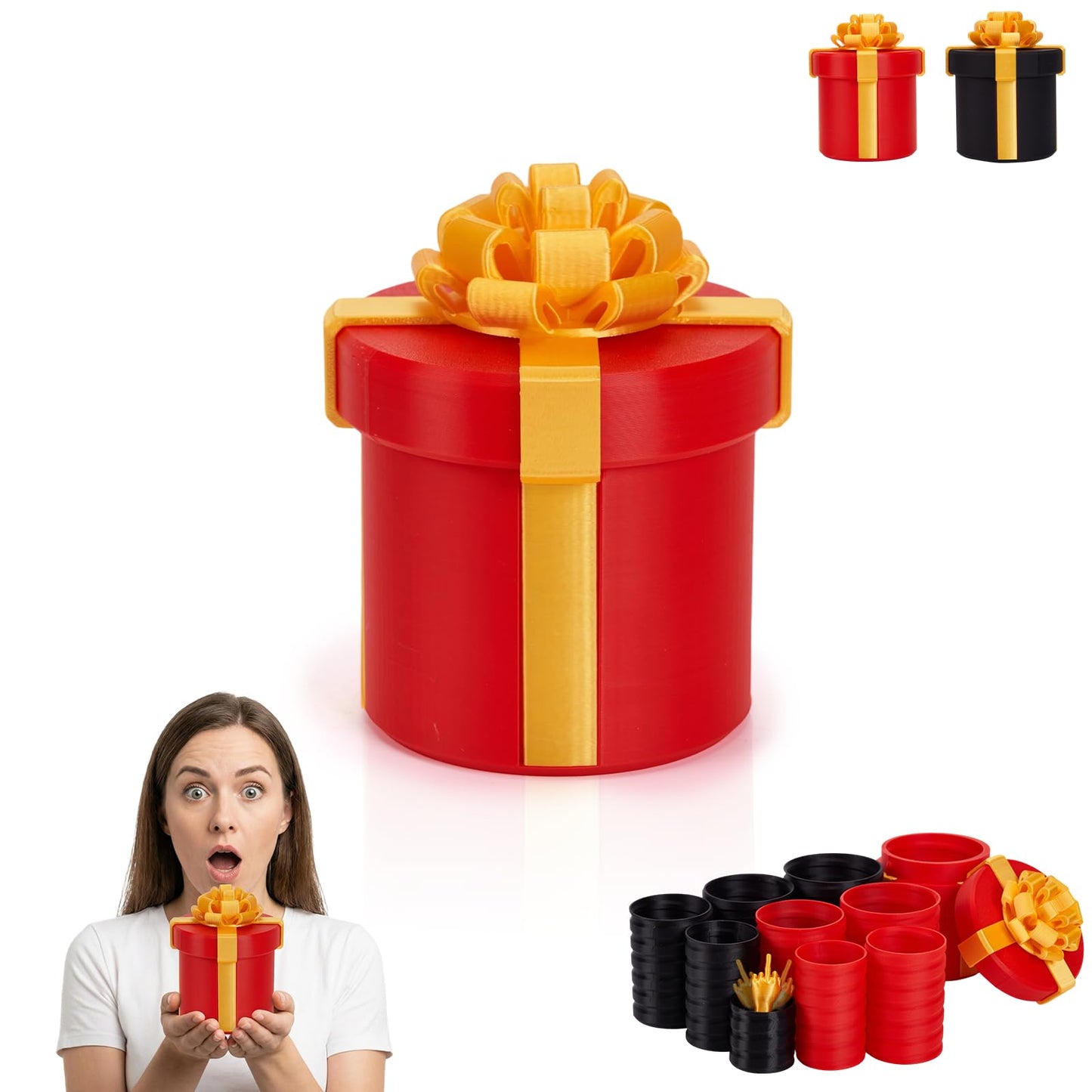 4.72 in Gotcha Box, 3D Printed Prank Mystery Box for Men Women, Annoying Nesting Gift Boxes with La Puta Caja Broma, Surprise Birthday Gifts Prank Puzzles for Adults Best Friends Her/Him