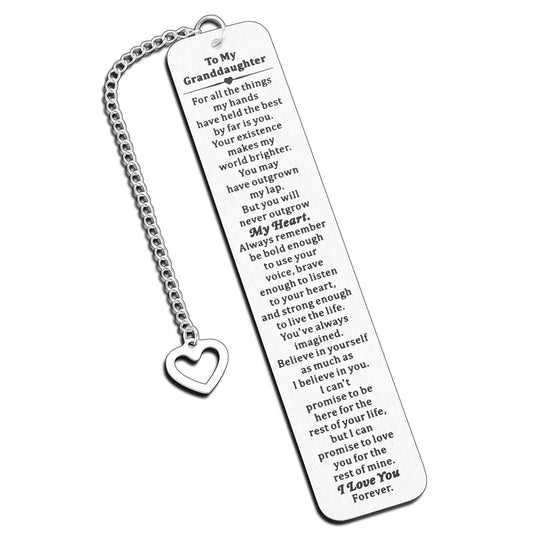 Granddaughter Gifts from Grandma, to My Granddaughter Bookmark, Birthday Graduation Gift for Grand Daughter Girls, Best Grandma Gift, Graduation Gifts for Granddaughters from Nana
