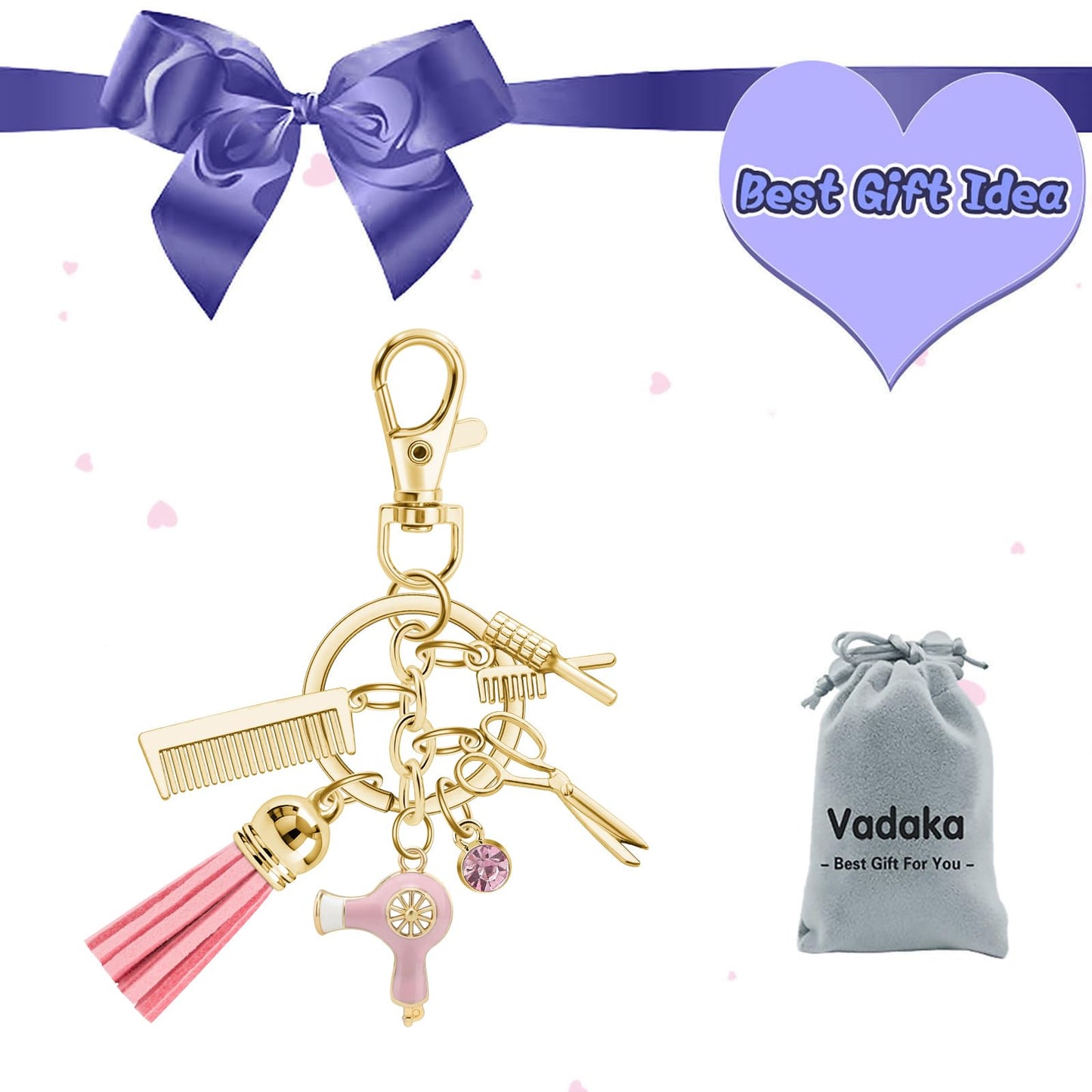 Hair Stylist Gifts Comb Scissors Charm Keychain Cosmetology Hairstylist Gifts Hairdresser Keychain for Women Barber Gift Cosmetology Graduation Gift Christmas Birthday Presents for Hair Dresser