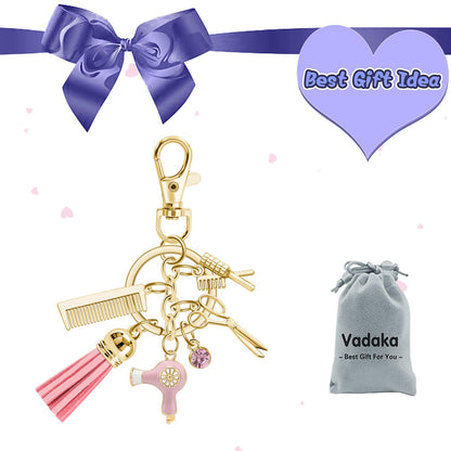 Hair Stylist Gifts Comb Scissors Charm Keychain Cosmetology Hairstylist Gifts Hairdresser Keychain for Women Barber Gift Cosmetology Graduation Gift Christmas Birthday Presents for Hair Dresser