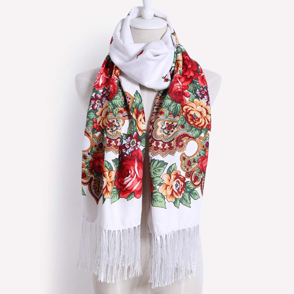 Gudessly Traditional Tassel Exotic Wrap Printed Scarf for Women Warm Soft Large Long Rectangular Fashion Scarves
