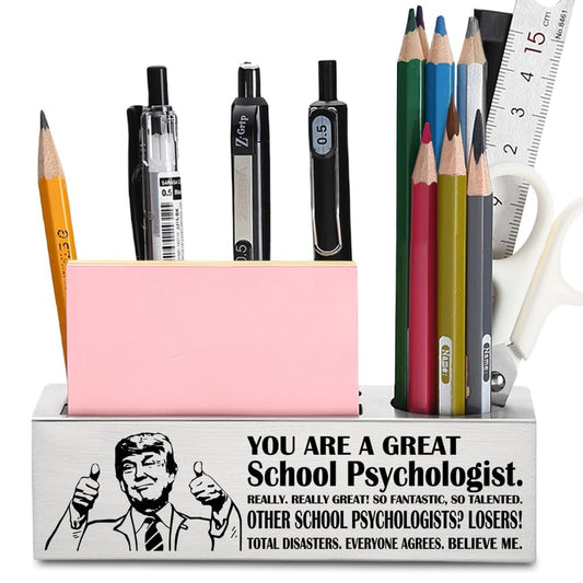 FOKCBOCM School Psychologist gifts for Women Funny, Thank You Appreciation Gifts for School Psychologist, Humorous Gift for Coworkers Therapists, Gift Idea for School Office Desk Pencil Holders-DS38