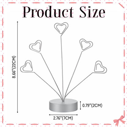Heart-Shaped Picture Holder Tree, Rund Base Photo Holders for Tables, Gift Card Tree, for Wedding/Party Photo Display, Table Decoration, Shooting Background