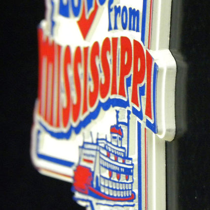 Love from Michigan Vintage State Magnet by Classic Magnets, 3D Rubber Vintage-Style Collectible Souvenirs and Gifts Made in the USA, 2.9" x 2.8"