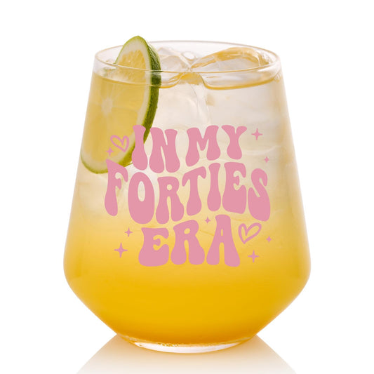 40th Birthday Gifts For Her - In My 40s Era Wine Glass, Best 40th Birthday Gifts For Women, 40 Years Old Gifts For Sister, Son, Daughter, Mom, Best Friend, Birthday Glass For Decorations, 18oz