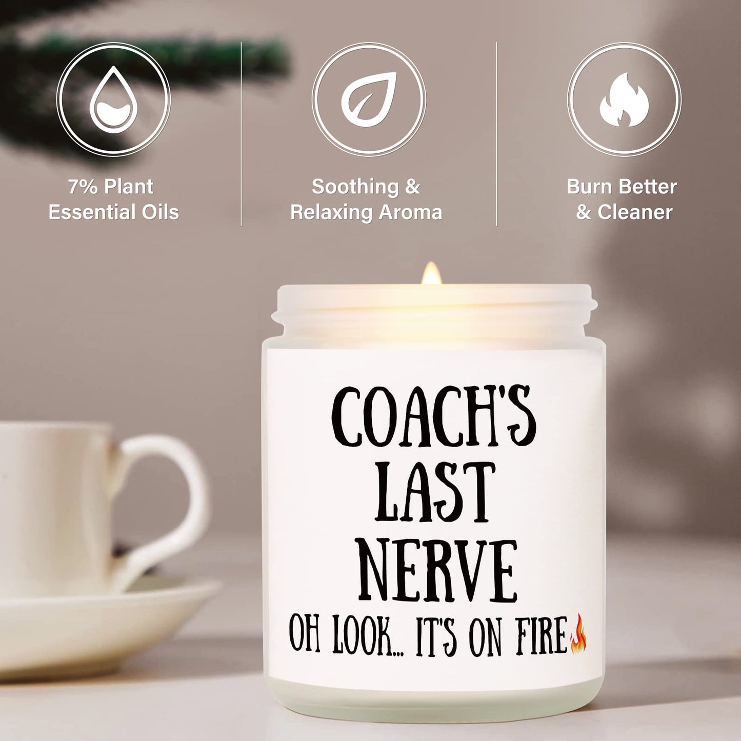 Niyewsor Soccer Coach Gifts, Lavender Scented Soy Wax Candle, Best Coach Gifts from Basketball/Baseball Team, Thank You Gift for Fitness/Athletic/Personal Trainer, Handmade, 7oz