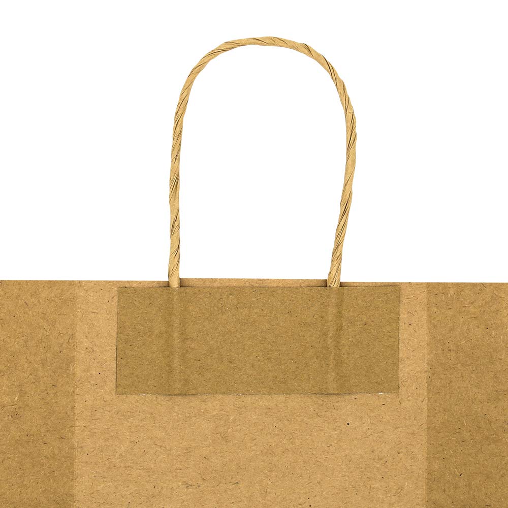 bagmad 100 Pack 5.25x3.25x8 inch Small Green Kraft Paper Bags with Handles Bulk, Gift Bags, Craft Grocery Shopping Retail Party Favors Wedding Business Sacks (Dark Green, 100pcs)