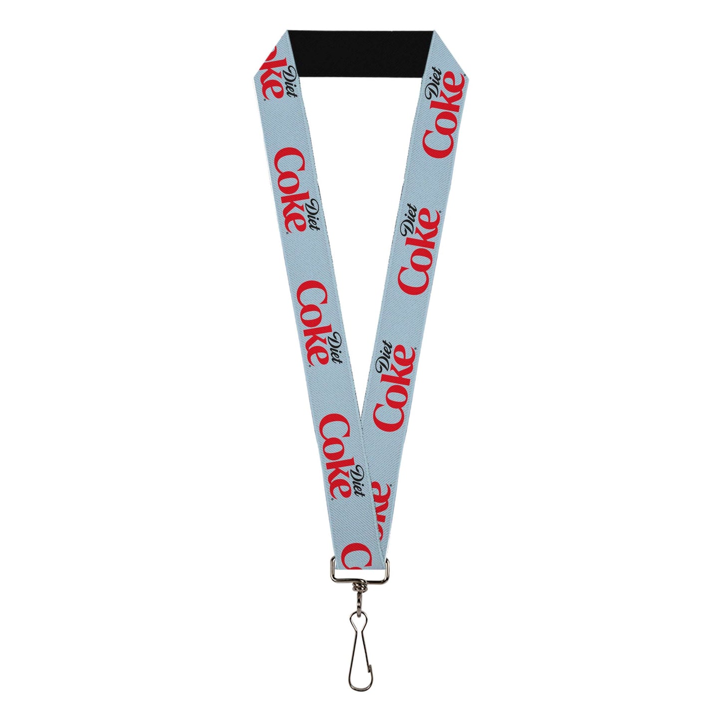 Buckle-Down The Coca-Cola Company Lanyard, Diet Coke Logo Light Gray Black Red, Elastic