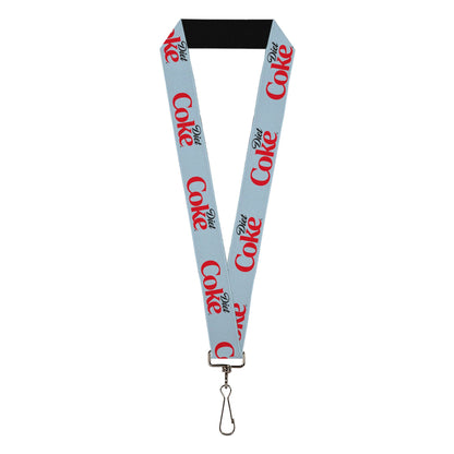 Buckle-Down The Coca-Cola Company Lanyard, Diet Coke Logo Light Gray Black Red, Elastic