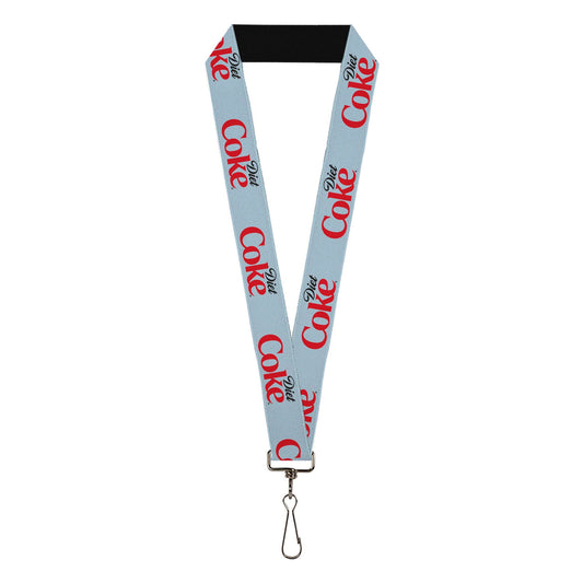 Buckle-Down The Coca-Cola Company Lanyard, Diet Coke Logo Light Gray Black Red, Elastic