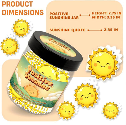 Positive Sunshine Jar - 60 Affirmation Cards, Emotional Support, Yellow - Sunflower - Sunshine Gifts, Stocking Stuffers, Human Sunshine Gift For Women, Cowokers, Friends, Teens
