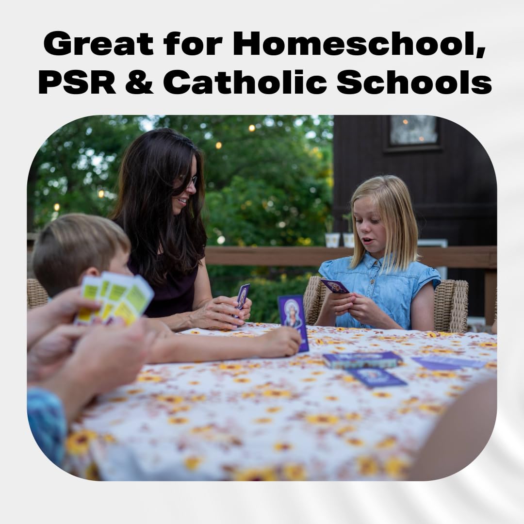 Catholic Gift for Kids & Teens – Family Faith Card Game | Catholic Trivia for Dinner Conversations, PSR Groups, Youth Groups, Religious Education