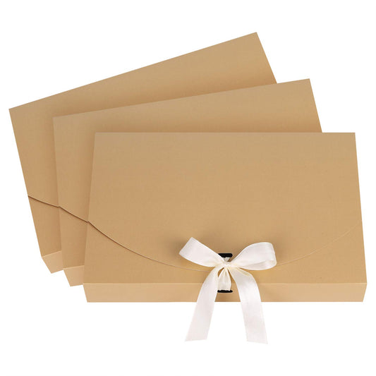 10Pcs Gift Boxes with Ribbon Bowknot Kraft Paper Gift Bag Envelope Wrapping Box Scarf Lingerie Necklace Shirt Gift Packaging Box for Birthday Christmas Anniversary Valentine Day Wedding Party New Year