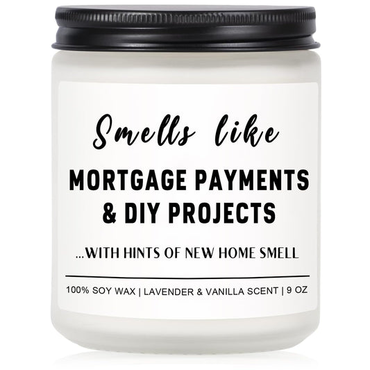 Funny House Warming Gifts New Home Housewarming Gifts New Home Gift Ideas for Women Men Couple First Apartment Essentials Homeowner Decor Closing Gift - Lavender Scented Candle 9 oz (Homes 2)