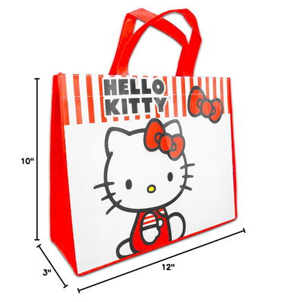 Hello Kitty Tote Bag Set - Accessories Bundle with Reusable Grocery Bags with Stickers, More | Hello Kitty Tote Bag Set