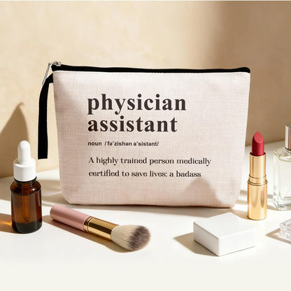Physician Assistant Noun Physician Assistant Gifts Makeup Bag for Women Doctor Medical Student Cosmetic Bag Doctors Kit Zipper Pouch Bag Travel Bag for Graduation Birthday Christmas New Year's Day