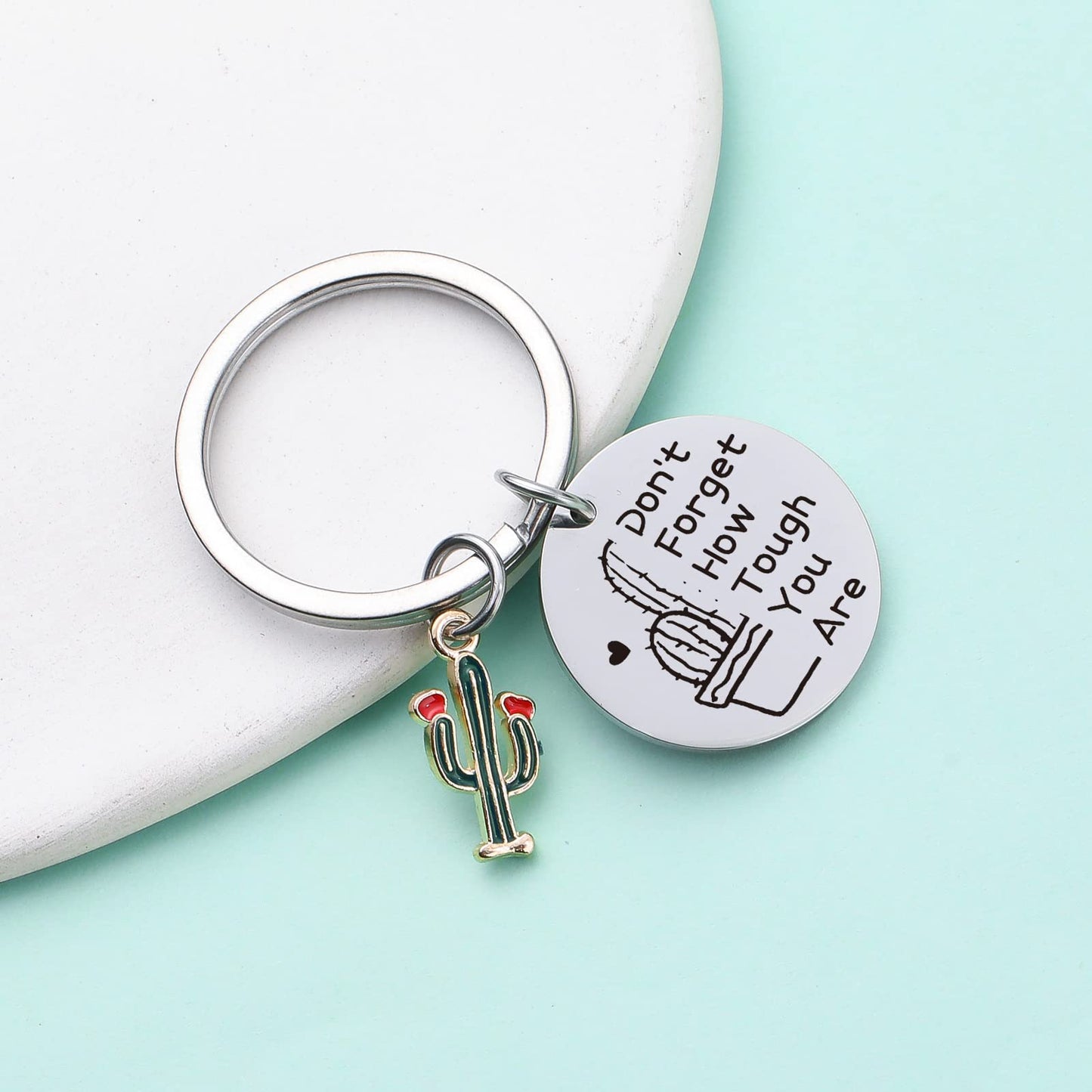 ZNOSVEI Cactus Keychain Encouragement Keychain For Women Cactus Decor Keychain
