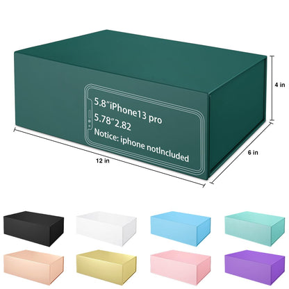 Green Gift Box 12" x 6" x 4" with Magnetic Closure Lid Gift Boxes for Presents,Bridesmaid Gifts Box,Cute Box,Birthday Gift box,Luxury for Gift Packaging, Magnetic Gift Box for Wrapping Gifts