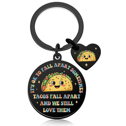 Emotional Support Taco Gift for Tacos Lovers Taco Gifts for Coworkers Friends Family Employee Appreciation Gift Inspirational Mental Health Gifts Emotional Support Stuff Tacos Keychains Accessories
