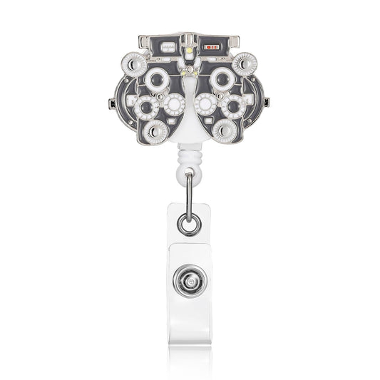 Medical Optometry Badge Reel Retractable Eye Doctor Badge Holder Ophthalmology ID Badge Clip for Ophthalmologist Nurse