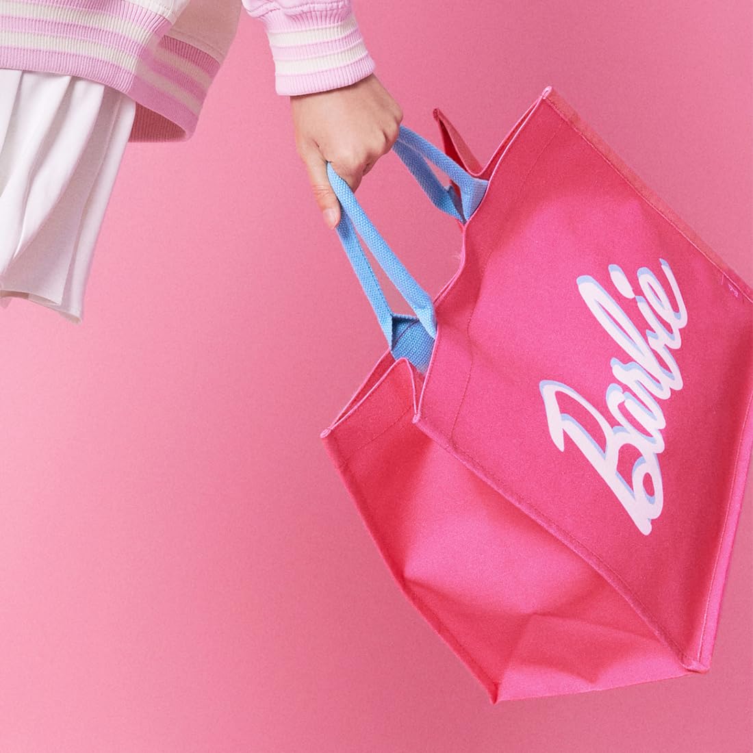 MINISO Barbie Tote Bag, Large Canvas Tote bag for Women, Fashion Shopping Work handbags, Personalized Present for Birthday, Beach, Holiday, Wedding, Birthday Gifts for Mom, Sister, Teacher, Friend