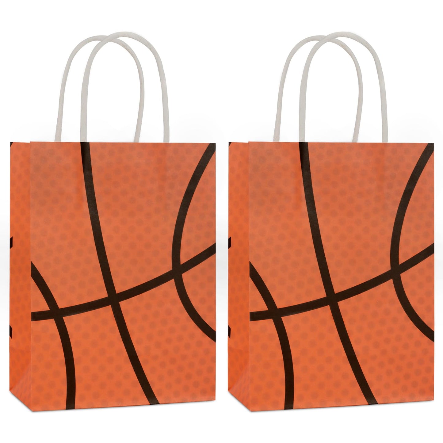 Hxezoc 12 Pieces Basketball Gift Bags with Handle, Paper Treat Candy Bag Sport Favor Bags for Basketball Theme Birthday Party Decoration Supplies