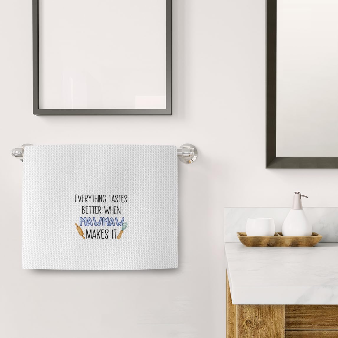 Mawmaw Gifts Kitchen Towels, Gifts for Mawmaw Dish Towels Tea Towel, Gift for Grandma, Grandma Gift from Grandkids Hand Towels for Bathroom, 16x24 Inches