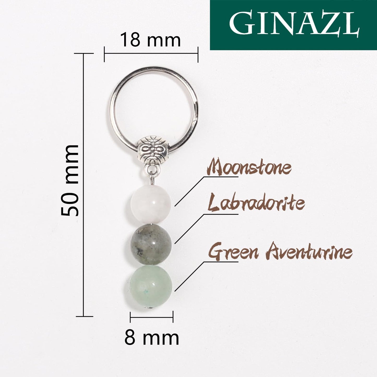 GINAZL Natural Crystals Keychain Gift for New Beginnings, New Beginnings Gifts for Coworker Anxiety Relief Keychain for Women