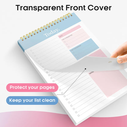 Taja To Do List Notepad - To Do List Notebook for Work with 52 Sheets, 9.8" x 6.5", Undated Daily Planner Perfect for Daily Tasks and Goal Setting, Notepad Suitable for Office, Home & School - Early Dawn