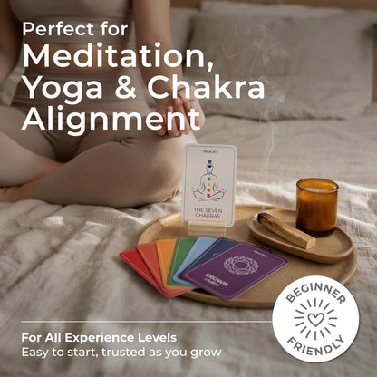 7 Chakra Cards & 5 Palo Santo Sticks Set Spiritual Gift Set for Women Unique Birthday Gift, Meditation Decor, Chakra Healing, Protection Energy, Mindfulness Gifts