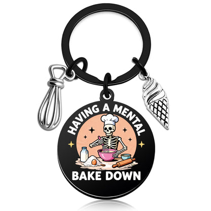 Funny Baking Gifts for Women Baker Gifts for Women Best Gifts for Bakers Women Baking Lovers Gift Ideas Cute Chef Baker Gifts Baking Keychain Accessories Cookie Keychain Bakers Presents