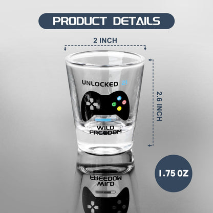 21st Birthday Gifts for Him, Unique Cool Shot Glass, UNLOCKED 21, WILD FREEDOM Print, Ideal 21st Birthday Gifts for Men