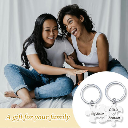 Sister Brother Puzzle Keychain Gifts for Sisters Big Brother Birthday Graduation Gifts for Sister Sis Siblings from Sister Brother Big Sister Little Brother Keychain Gifts for Sister Brother Siblings