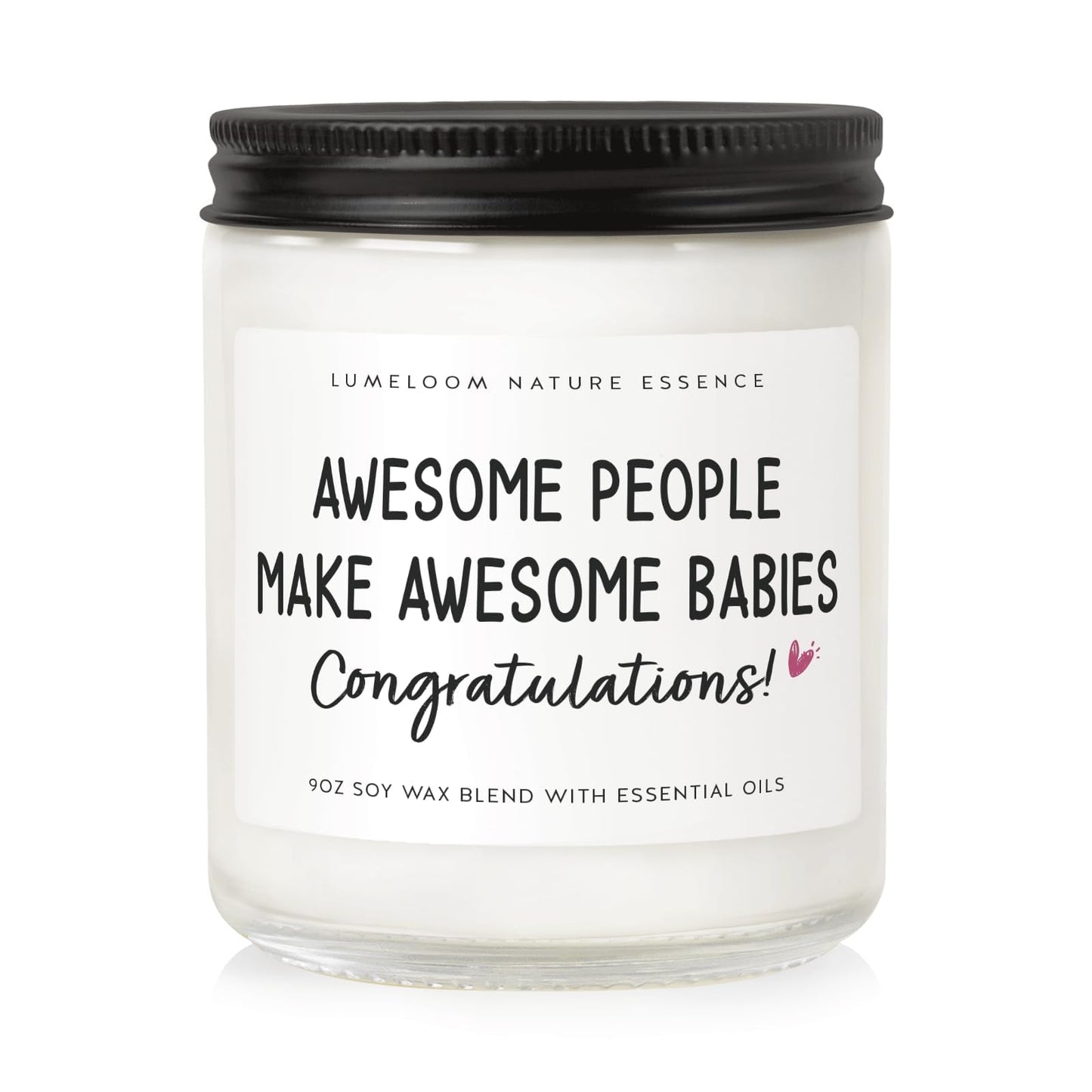 LUMELOOM Gender Reveal Gifts, New Parents Gifts for Couples- 9oz Lavender Scented Soy Wax Candle- Presents for New Mom, Mom to Be, Expecting Mother, Pregnancy Women, Baby Shower