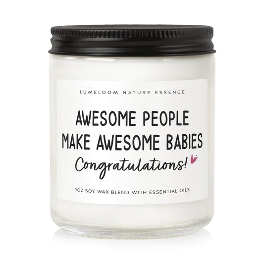 LUMELOOM Gender Reveal Gifts, New Parents Gifts for Couples- 9oz Lavender Scented Soy Wax Candle- Presents for New Mom, Mom to Be, Expecting Mother, Pregnancy Women, Baby Shower