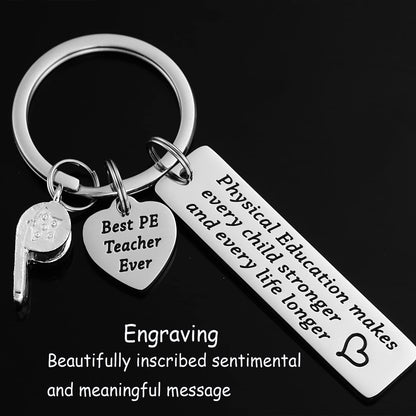 Gifts For Pe Teachers Keychain For Men Male Women P E Gym Professor Retirement Jewelry From Student Physical Education Pe Teacher Keychain