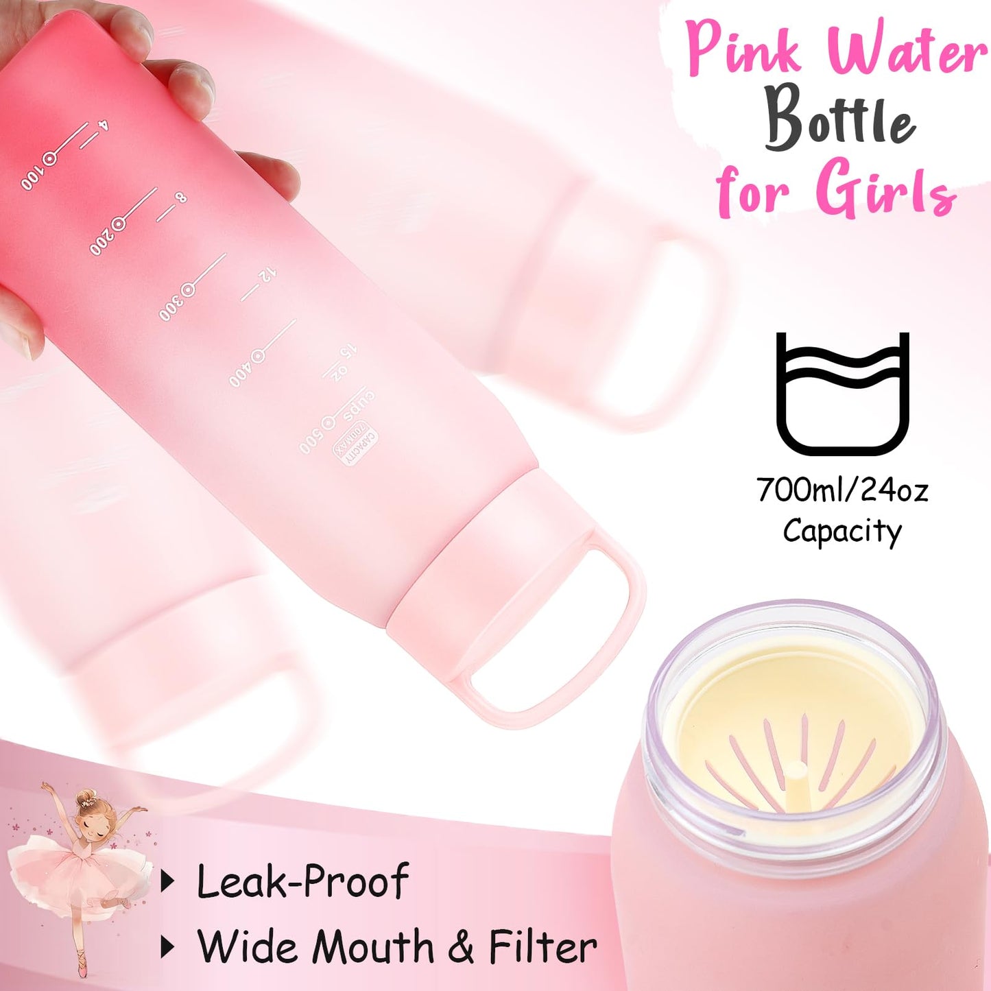 Golray 15 Pcs Dance Recital Gifts for Girls Age 5 6 7 8 12 with Ballet Dance Bag/Musical Ballerina Jewelry Box/Water Bottle/Journal Christmas Birthday Gifts Kid Girl Toy for Daughter, Granddaughter