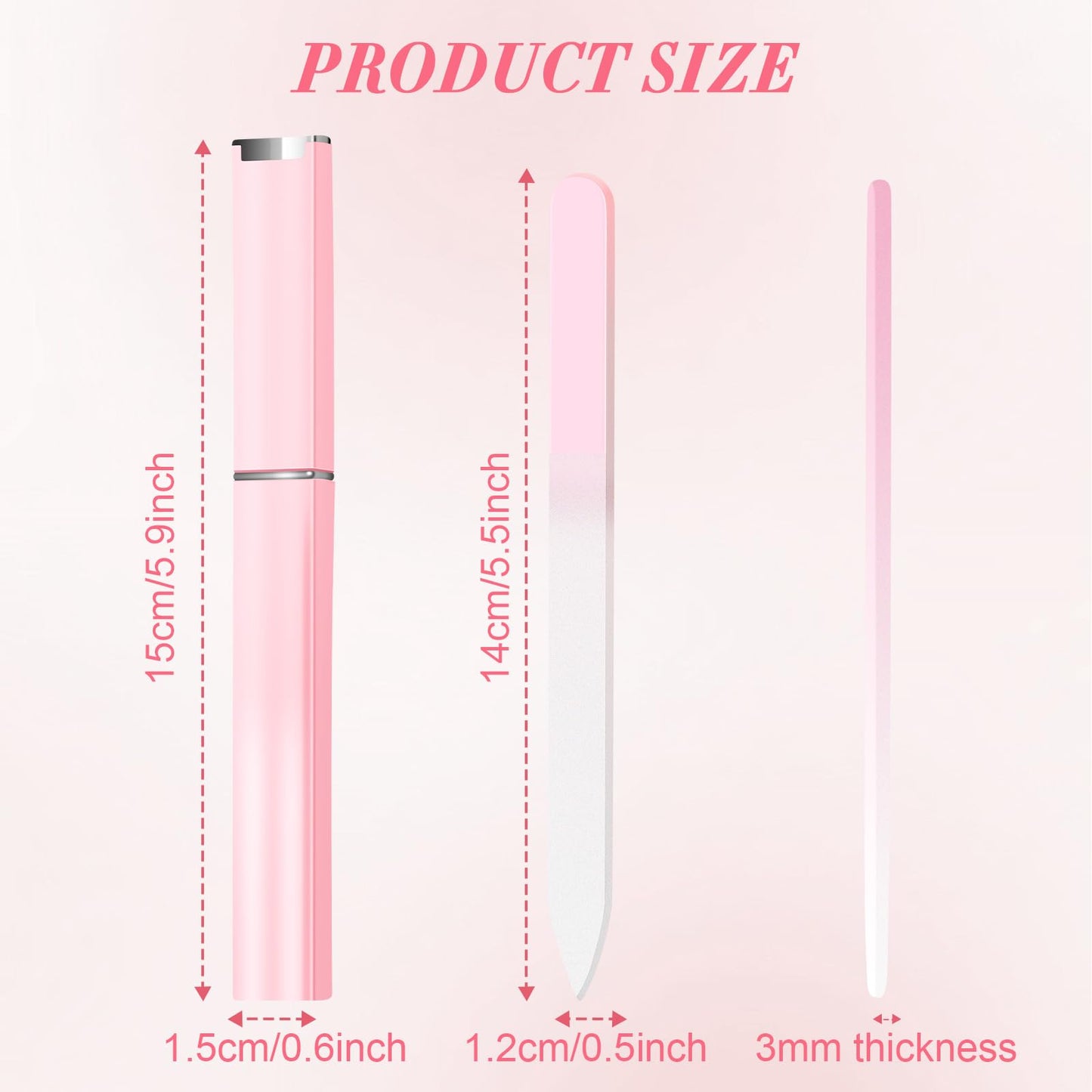 NICEMOVIC 6 Pack Glass Nail File for Natural Nails, Mothers Day Gifts, Stocking Stuffers for Teen Girls Women Adults, Easter Basket Stuffers, Birthday Christmas Bulk Small Gifts for Women Teens Girls