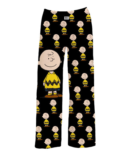 BRIEF INSANITY Charlie Brown Pajama Pants - Women's and Men's Peanuts Character Print Comfy Ultra-Soft Cartoon Pj Pants