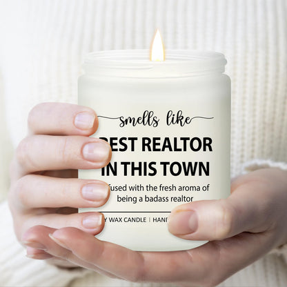 Realtor Gifts for Women Men - Closing Gifts for Realtors, Celebrate Reward Thank You Presents for Realtors, Broker, Realtor Supplies, Salesperson - Lavender Scented Candle
