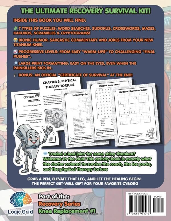 Knee Replacement Activity Book: It's Not You, Knee, It's Me! - A Funny Knee Surgery Recovery Gift for Adults: Large Print Word Search, Puzzles, and Games After Total Knee Replacement